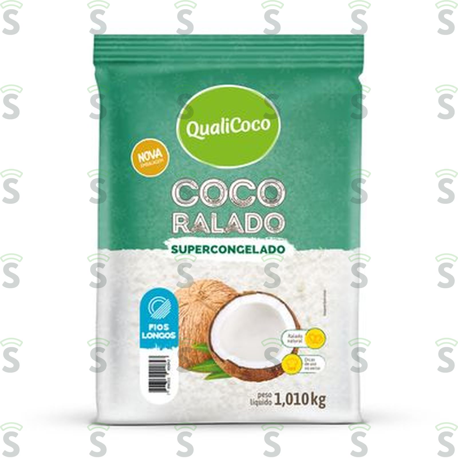 Coco Ralado Congelado Qualicoco Fios Médios 1,010kg