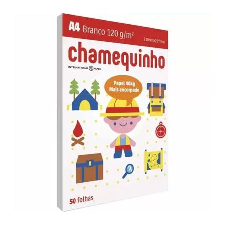 Papel oficio chamequinho a4 120 branco c