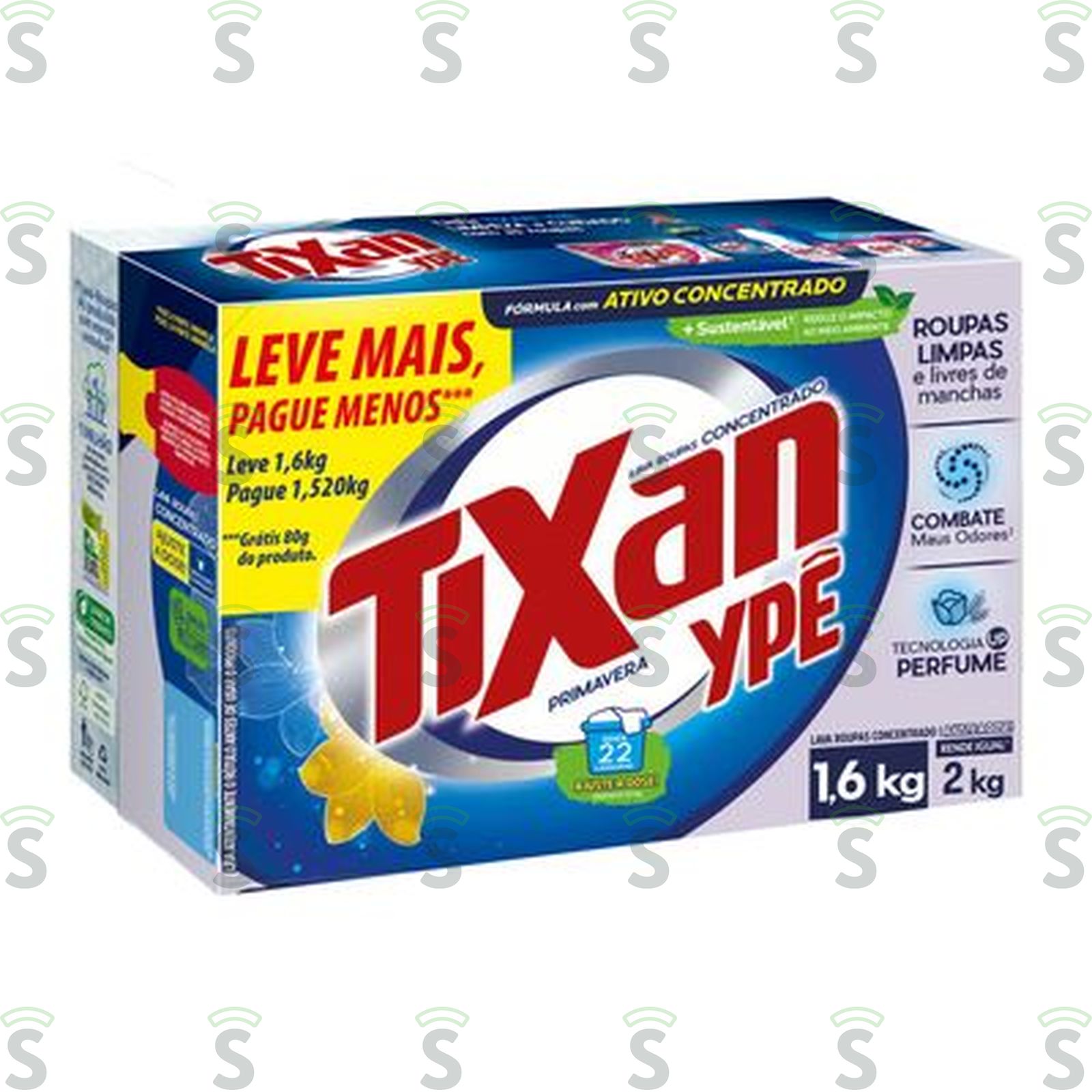 Ype tixan-lava roupas 1.6kg primavera gratis 80g