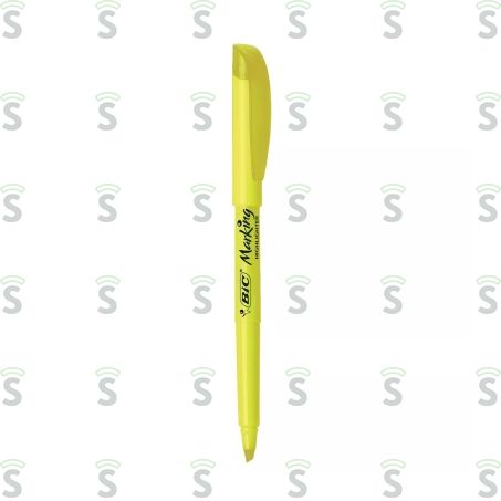  Bic Caneta Marca Texto Amarela 1un