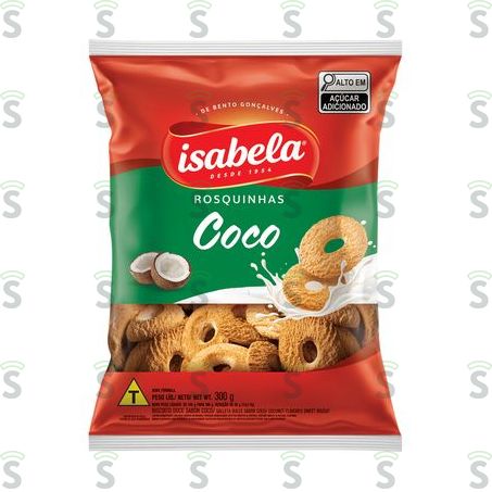  Bisc Isabela 300g Rosca Coco