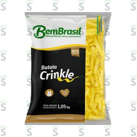  Batata Congelada Bem Brasil Crinckle Embalagem 1,05kg 1050kg