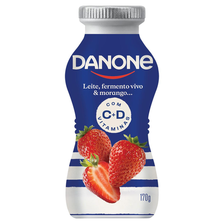 Iogurte Danone 170g - Morango - Garrafa