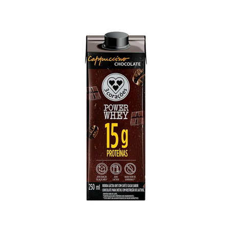 Leite arom 3 coracões 250ml cappuccino chocolate