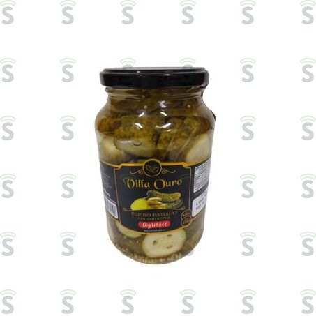  Pepino Em Conserva Villa Ouro Fatiado Pote de Vidro 300gr