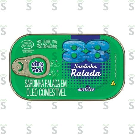  Sardinha 88 Com Óleo Ralada 125g