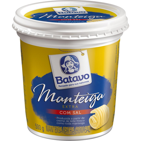 Manteiga Batavo 500g - Com Sal - Pote