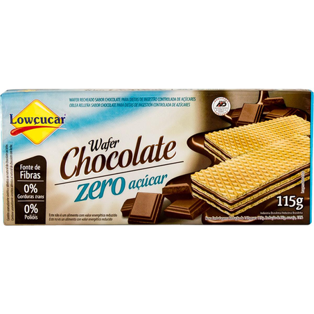 Biscoito Wafer Lowçucar 115g - Diet - Chocolate