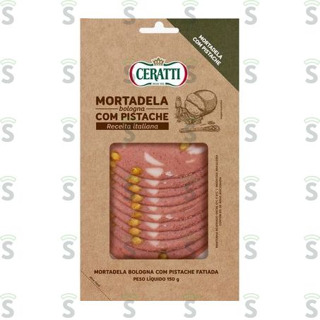  Mortadela Bologna Ceratti Com Pistache Fatiada Embalagem 150g