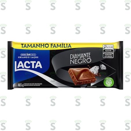  Chocolate Barra Lacta Diamante Negro Embalagem 165g