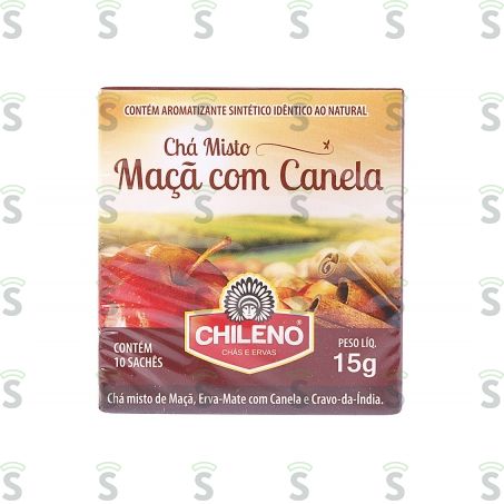  Chá Misto Chileno Maça Com Canela Caixa Com 10un - 15gr