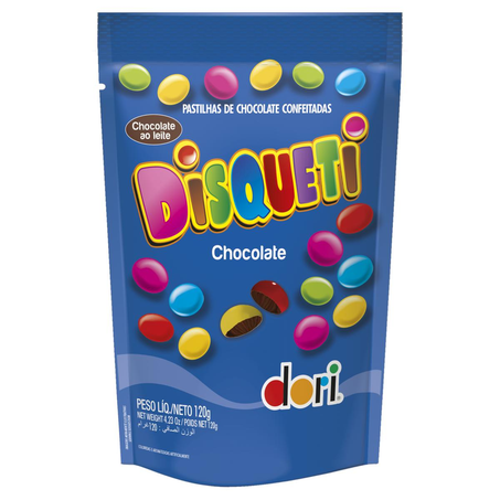 Confeito Disqueti Dori 120g - Chocolate - Pouch
