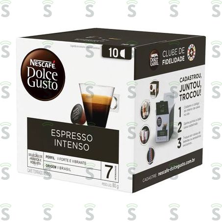  Café Torrado e Moído Nescafé Dolce Gusto Espresso Intenso Caixa Com 10un - 80gr