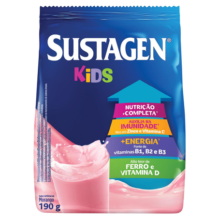 Sustagen Kids 190g - Morango - Sachê