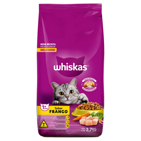 Ração Whiskas 2,7kg - Adultos - Frango