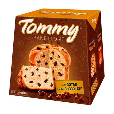 Panetone Tommy com Gotas de Chocolate Caixa 400G
