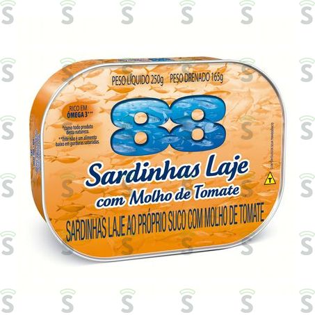  Sardinha Laje Com Molho de Tomateata 165g 88lt