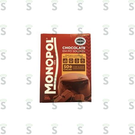  Chocolate Em Pó Monopol Sol 50% Cacau 200g