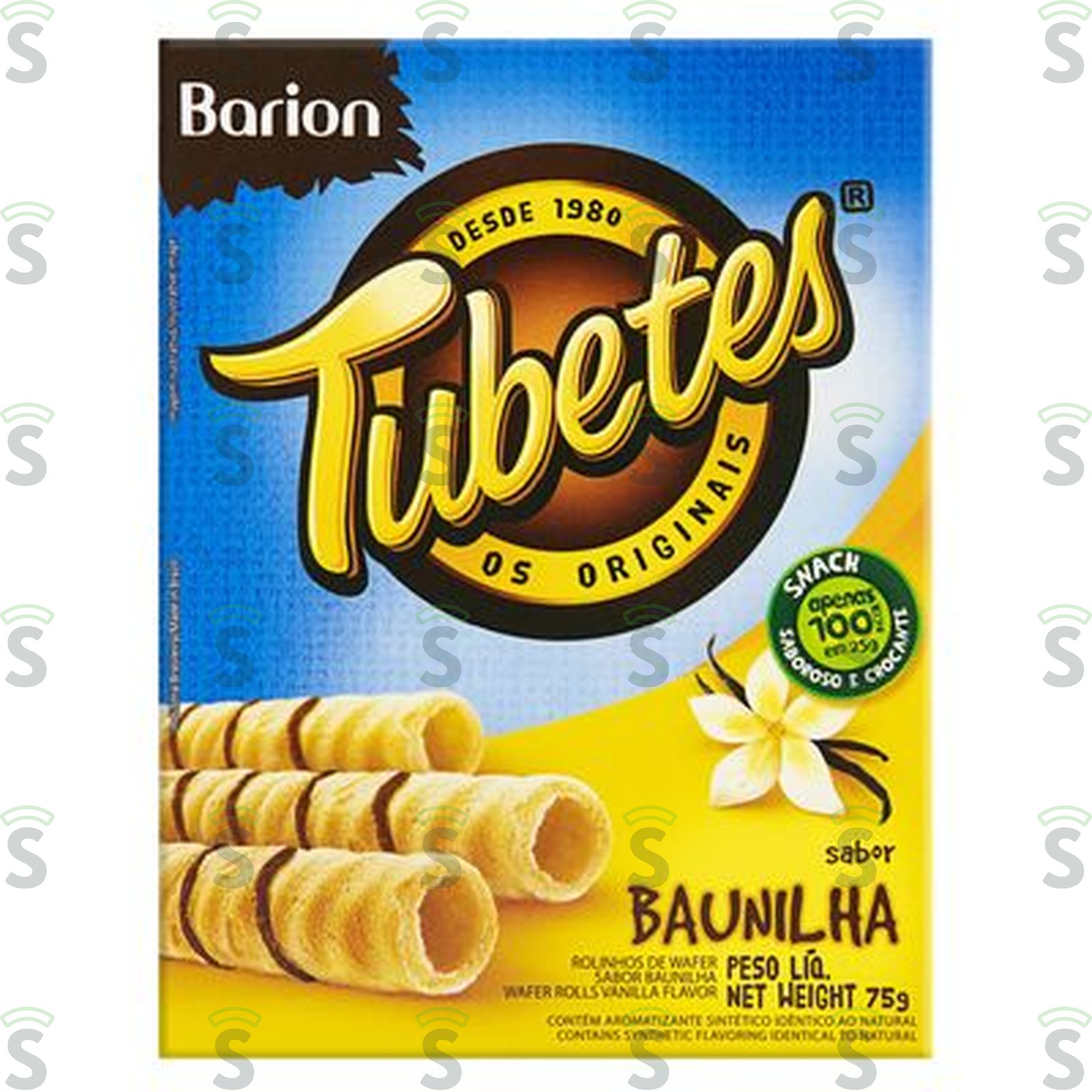 Rolinhos de Wafer Barion Tubetes Baunilha Caixa 75gr