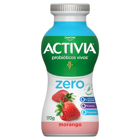 Leite Fermentado Activia 170g - Zero - Morango