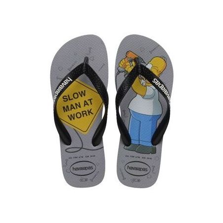 SANDÁLIAS HAVAIANAS SIMPSONS WORK CINZA E PRETO 43/44 