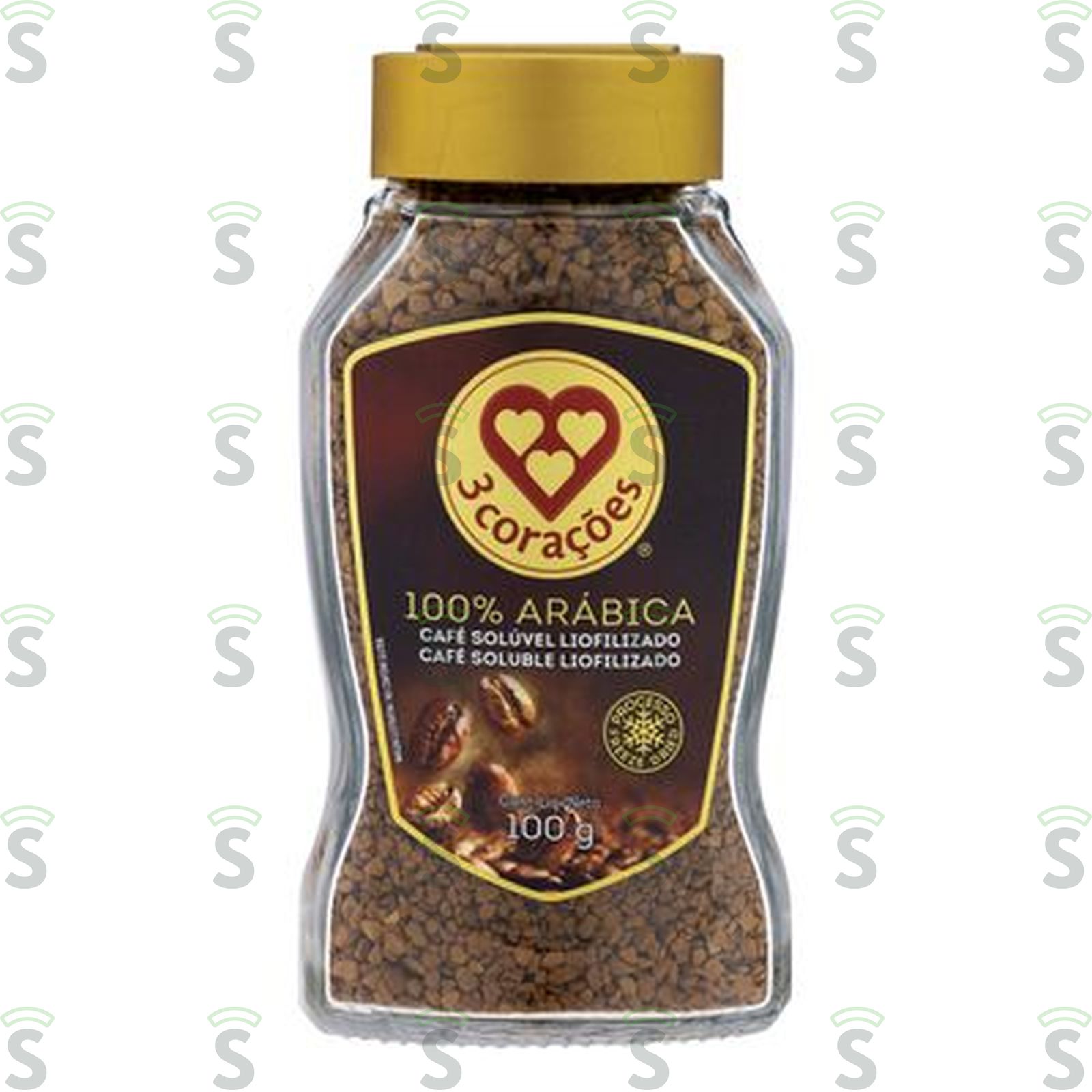 Café Solúvel Liofilizado 3 Corações Pote de Vidro 100gr