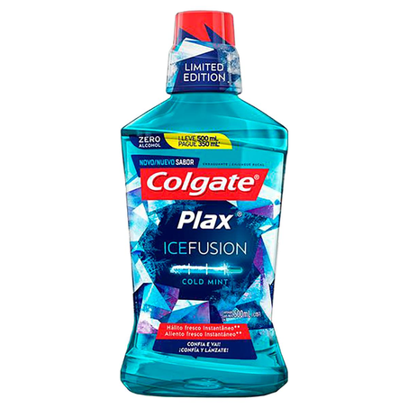 Antisséptico Bucal Colgate Plax Ice Fusion - Cold Mint - Leve 500ml, Pague 350ml