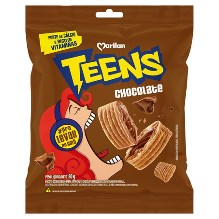 Biscoito Teens Marilan 80g - Recheado - Chocolate