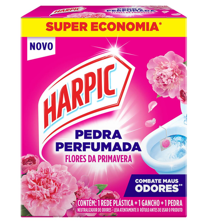 Pedra Sanitária Harpic 25g - Aroma Plus - Flores da Primavera