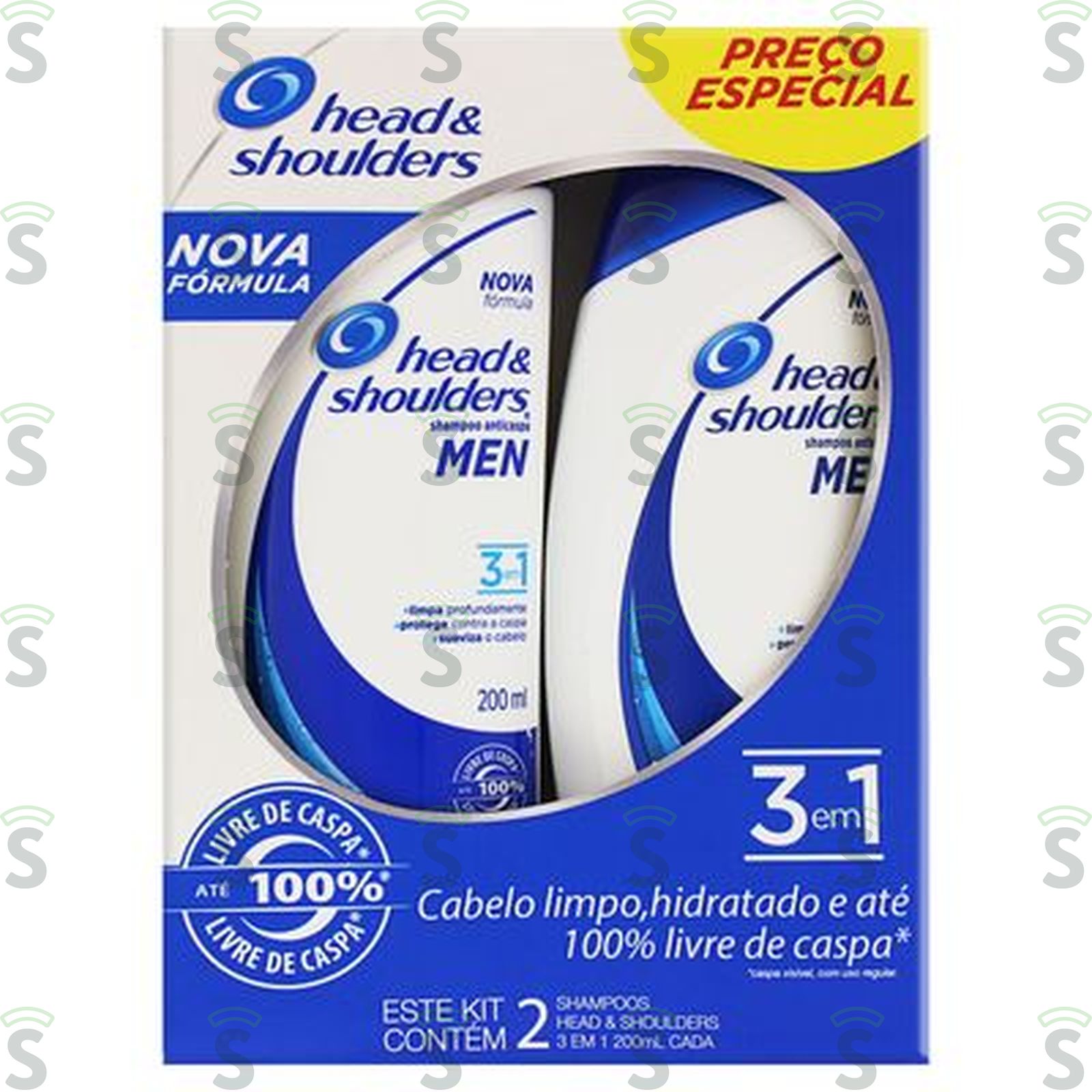 Kit Shampoo Anticaspa 200ml Cada Head & Shoulders Men Caixa com 2un - 400ml