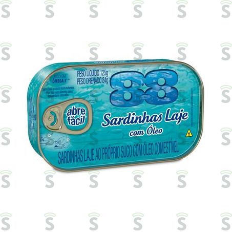  Sardinha 88 Laje Com Óleo 125g