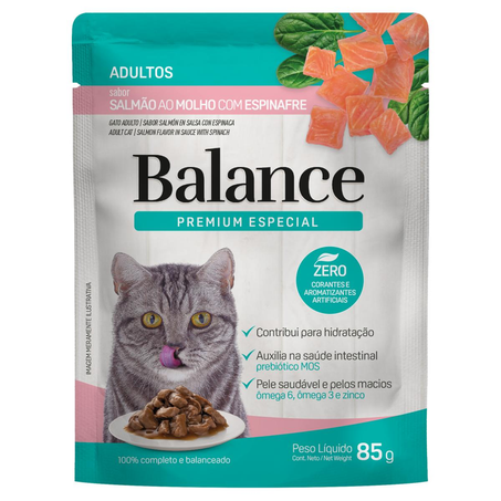 Ração para Gatos Balance 85g - Adulto - Salmão com Vegetais