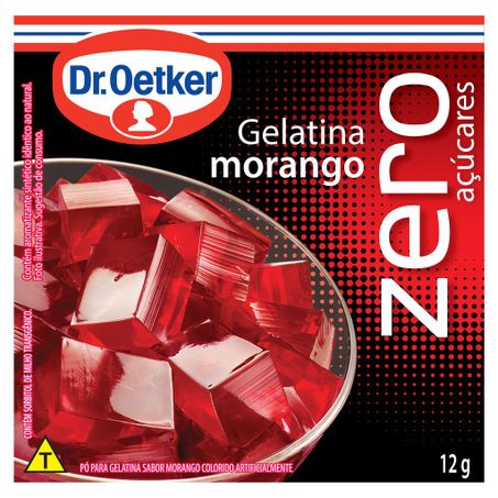 GELATINA EM PÓ DR.OETKER ZERO AÇÚCAR MORANGO CAIXA 12G