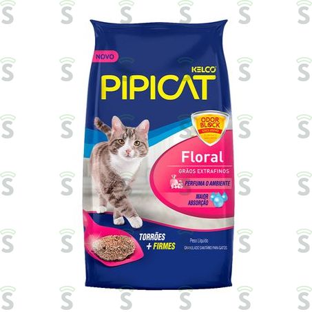  Areia Para Gato Kelco Pipicat Floral Pacote 4kg