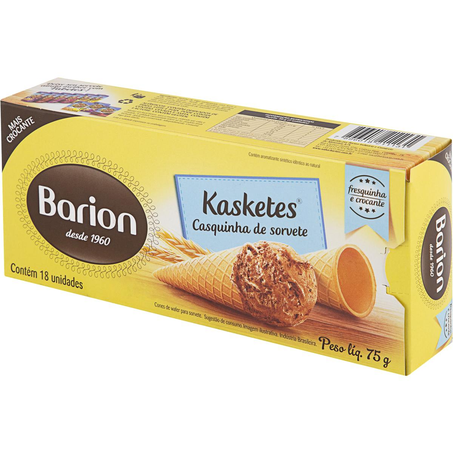 Casquinha para Sorvete Barion Com 18 Casquinhas