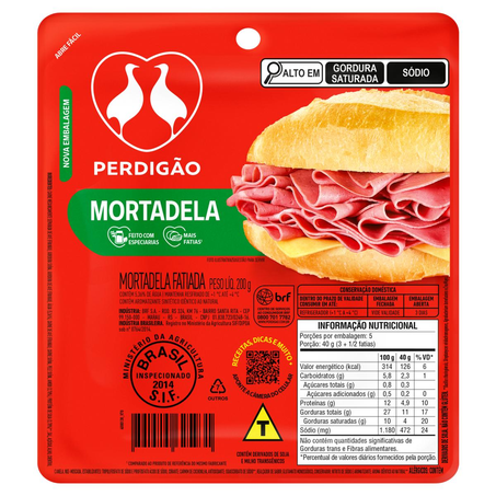 Mortadela Bolognella Perdigão 200g - Fatiada