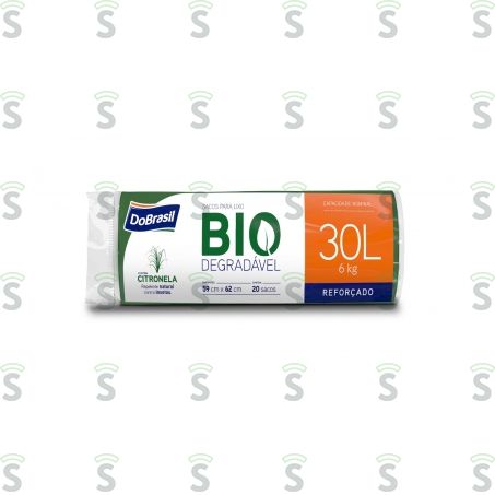  Saco de Lixo Dobrasil Citronela Biodegradável 30 Litros Embalagem 20 Un
