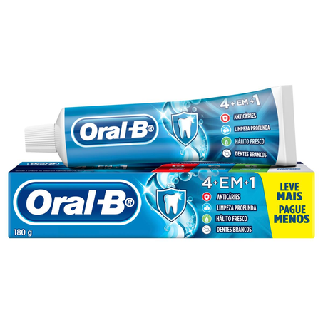 Creme Dental Oral-B 180g - 4 em 1 - Leve Mais, Pague Menos