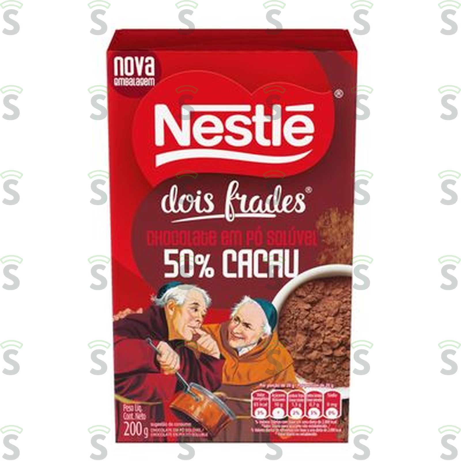 Chocolate em Pó Solúvel Nestlé Chocolateria 50% Cacau Dois Frades Caixa 200gr