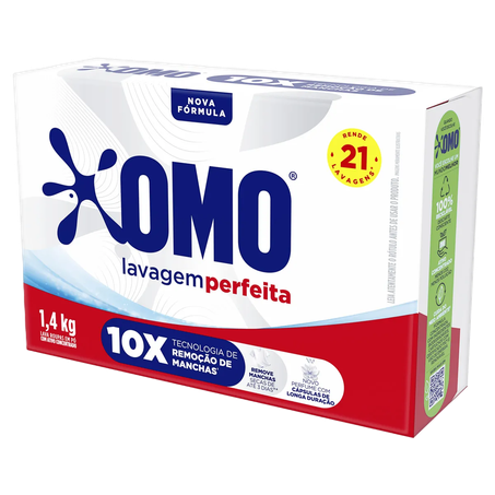 Lava Roupas Omo Pó Lavagem Perfeita Caixa 1,4kg 
 