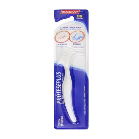 Escova Dental Dentalclean Cabeça Dupla Pro Prótese Dura