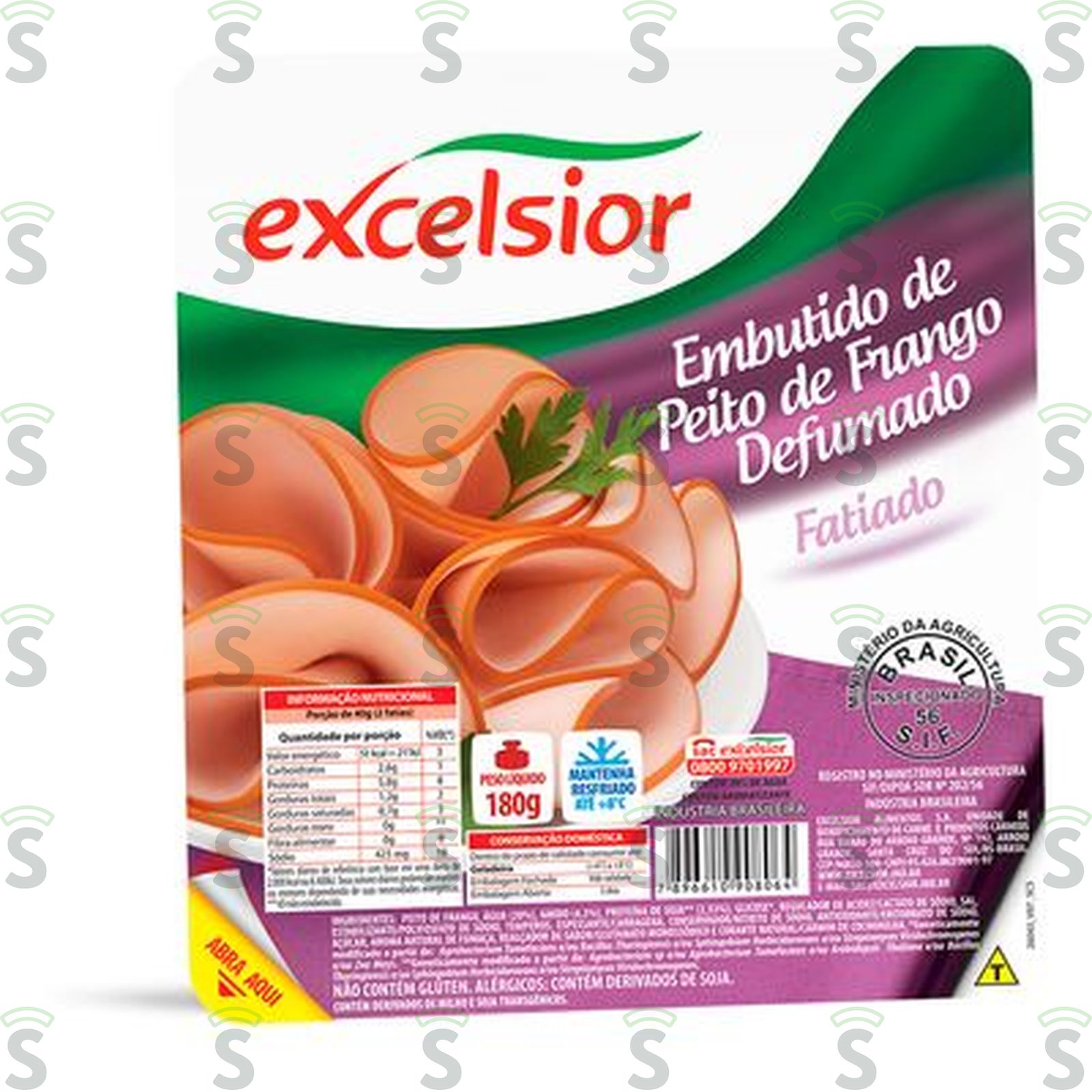 Embutido de Peito de Frango Defumado Excelsior 180G