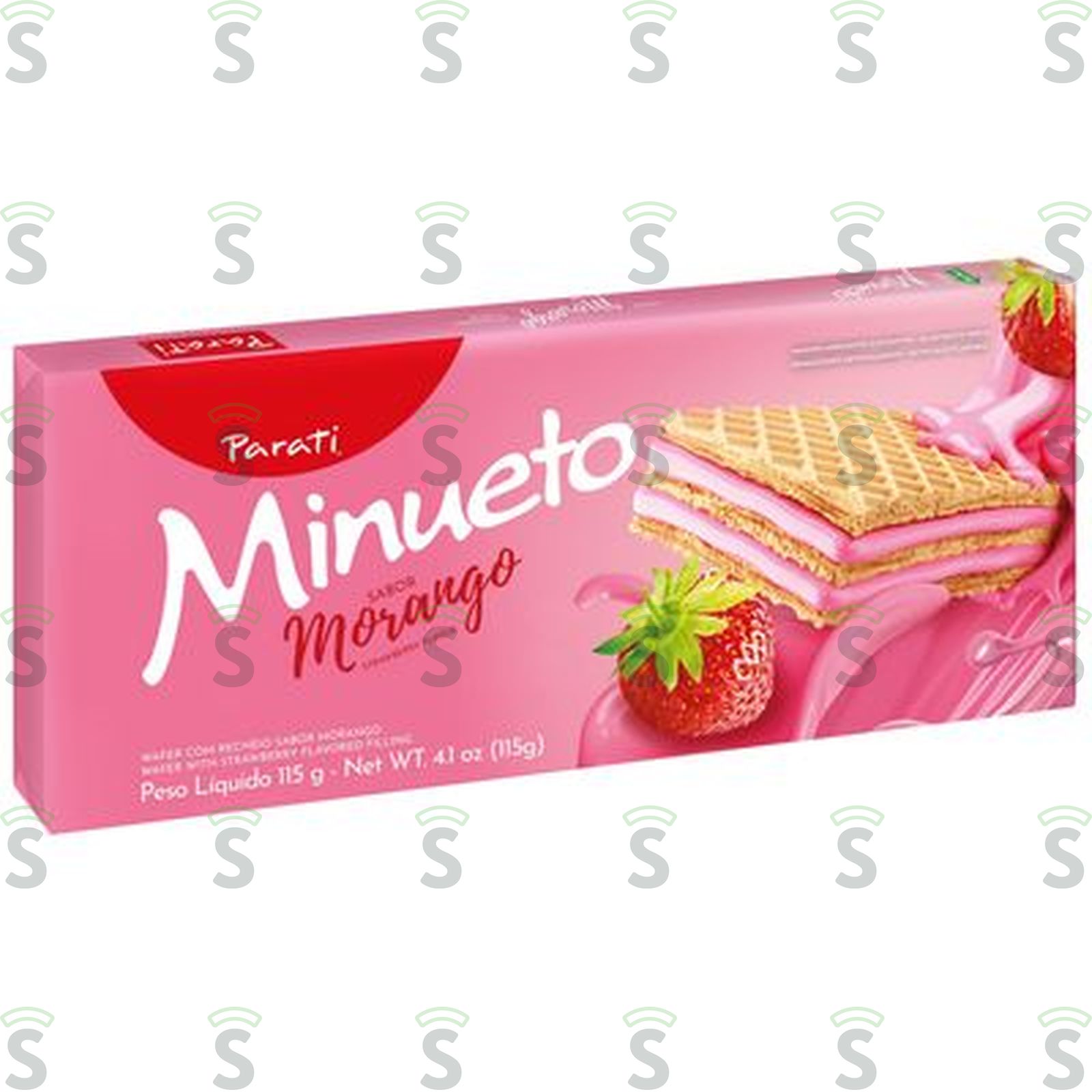 Biscoito Wafer Parati Minueto Morango Embalagem 115G