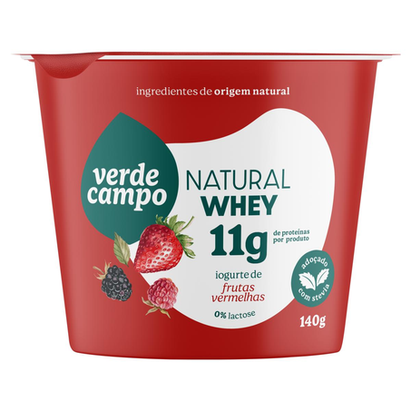 Iogurte Verde Campo 140g - Whey - Frutas Vermelhas - Zero Lactose - Desnatado