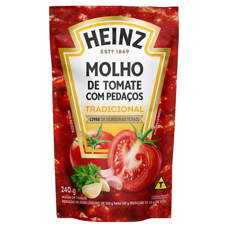 Molho de Tomate Heinz 240g - Tradicional - Sachê