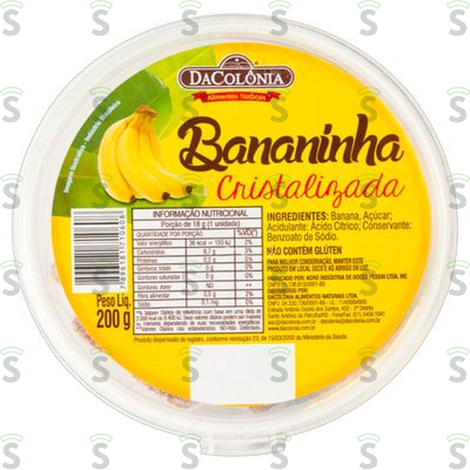 Bananinha Cristalizada Dacolônia Pote 200G