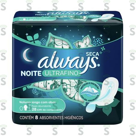  Absorvente Always Ultrafino Noites Tranquilas Seca Com Abasidades 8un