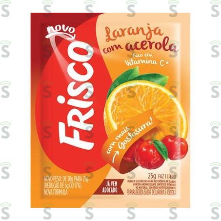  Refresco Em Pó Frisco Laranja Sachê 25g