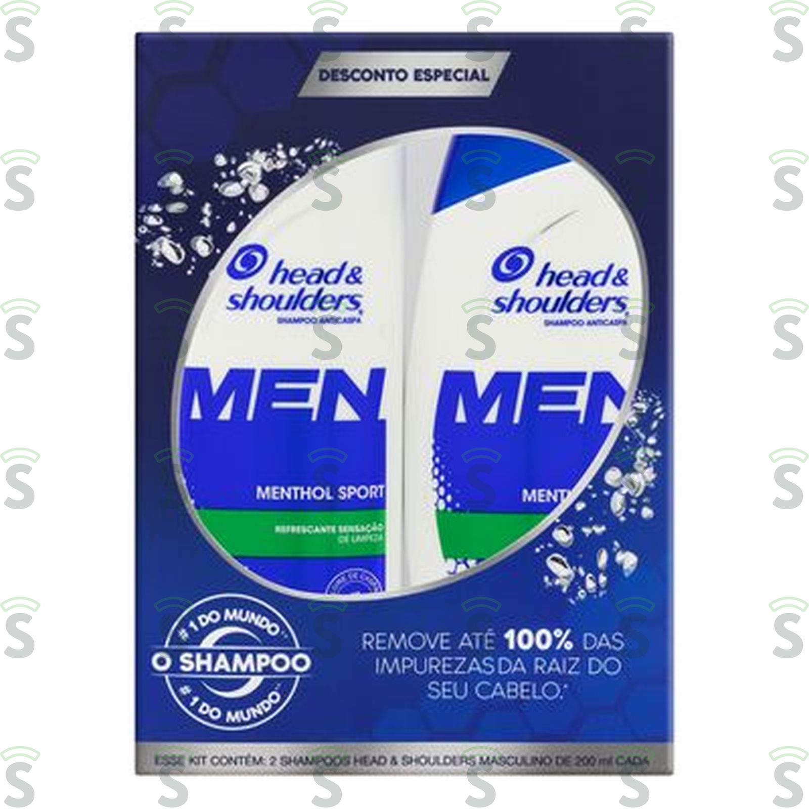 Kit Shampoo Anticaspa Menthol 200ml Cada Head & Shoulders Sport Men Caixa com 2un - 400ml