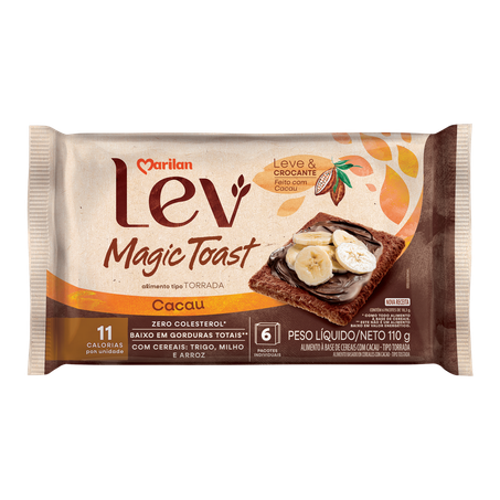 TORRADA MARILAN LEV MAGIC TOAST CACAU PACOTE 110G